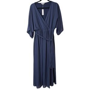 Baltic Born Navy Blue Maxi Wrap Dress